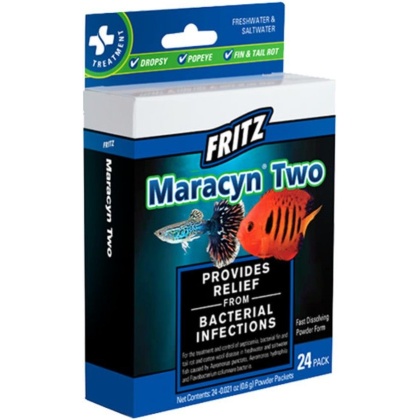 Fritz Maracyn Two Bacterial Medication Powder for Freshwater and Saltwater Aquariums