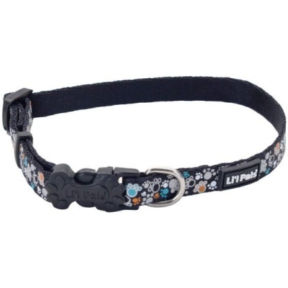 Li'L Pals Reflective Collar - Teal and Orange Paws