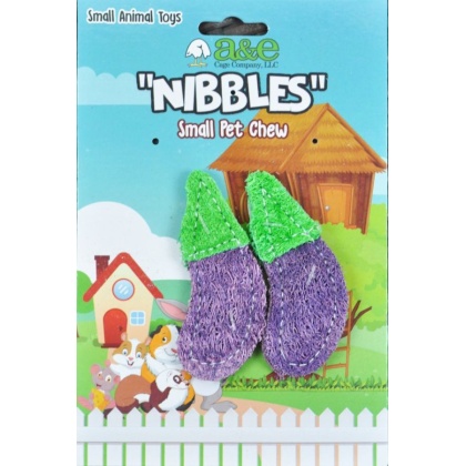 AE Cage Company Nibbles Eggplant Loofah Chew Toys