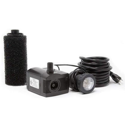 Beckett Pond Pump with Pre-Filter and LED Light Kit