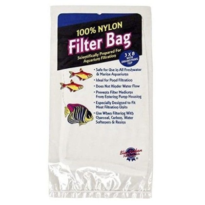 Blue Ribbon Pet 100% Nylon Filter Bag with Drawstring Top for Aquarium Filtration