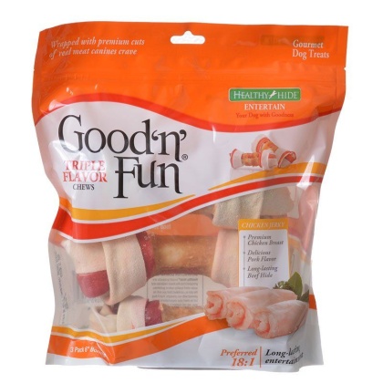 Healthy Hide Good 'n' Fun Triple-Flavor Bones - Beef, Pork & Chicken