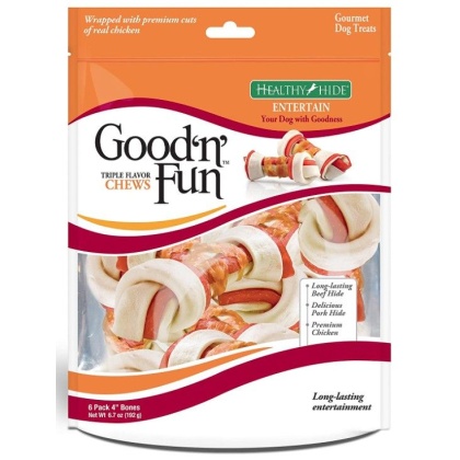 Healthy Hide Good'n' Fun Triple-Flavor Chews Small Beef, Pork and Chicken