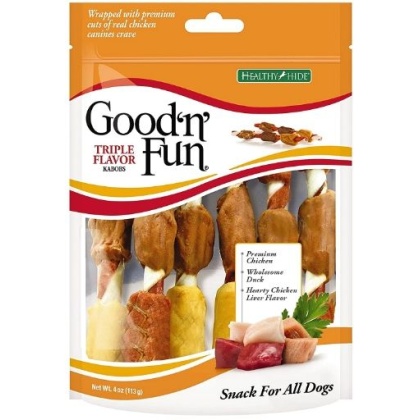 Healthy Hide Good 'n' Fun Triple-Flavor Kabobs - Chicken, Duck & Beef Liver