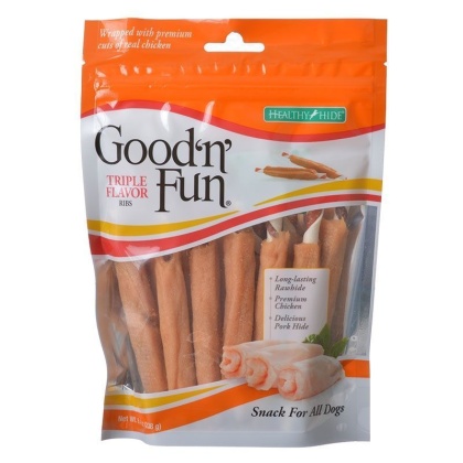 Healthy Hide Good 'n' Fun Triple-Flavor Twists - Beef, Pork & Chicken