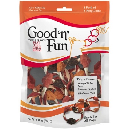 Healthy Hide Good N Fun Triple Flavor Play-Tug-Chew Rings