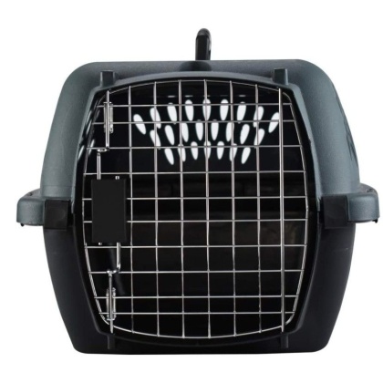 Aspen Pet Porter Heavy-Duty Pet Carrier Storm Gray and Black