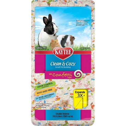 Kaytee Clean and Cozy with Confetti Paper Small Pet Bedding with Odor Control