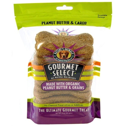 Natures Animals Gourmet Select Organic Dog Bone - Peanut Butter Flavor