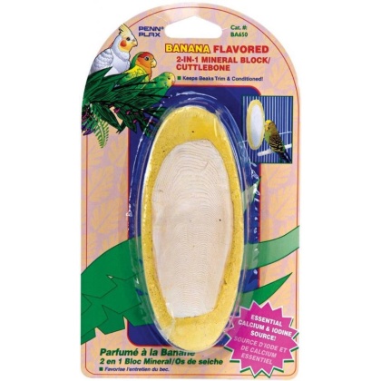 Penn Plax Bird Life E2 Banana Cuttlebone / Mineral Treat