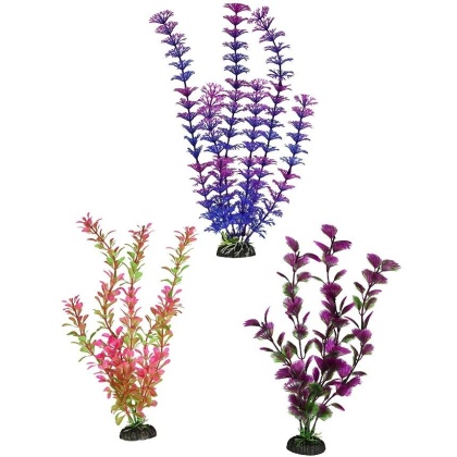 Penn Plax Colorful Aquarium Plastic Plant Pack 12