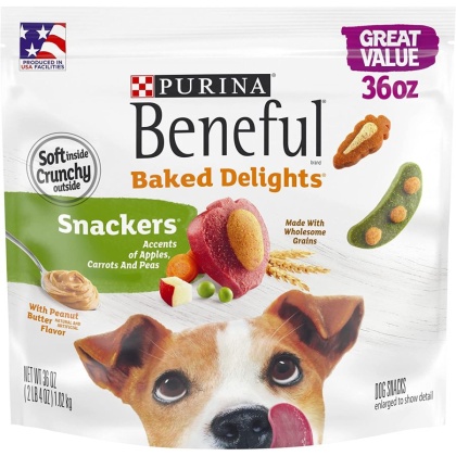 Purina Beneful Baked Delights Snackers with Apples, Carrots, Peas, and Peanut Butter Dog Treats