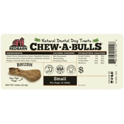 Redbarn Pet Products Chew-A-Bulls Brush Dental Dog Treats Small