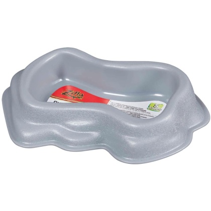 Zilla Decor Durable Dish for Reptiles Grey