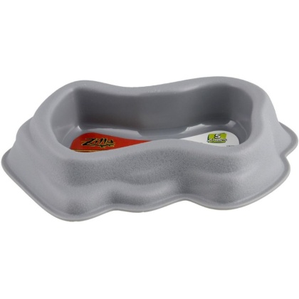 Zilla Decor Durable Dish for Reptiles Grey