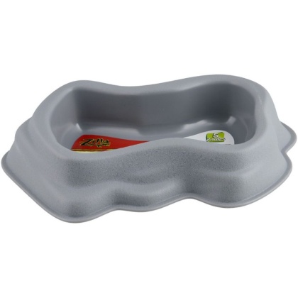 Zilla Decor Durable Dish for Reptiles Grey