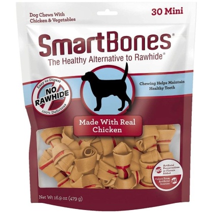 SmartBones Mini Vegetable and Chicken Bones Rawhide Free Dog Chew