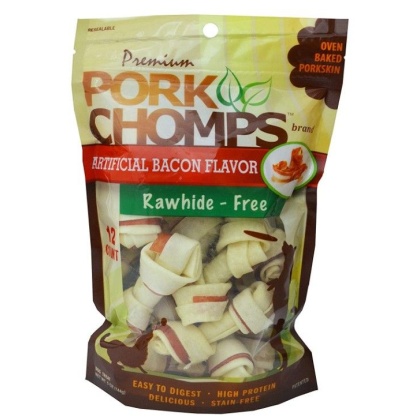 Pork Chomps Knotz Knotted Pork Chew - Bacon Flavor