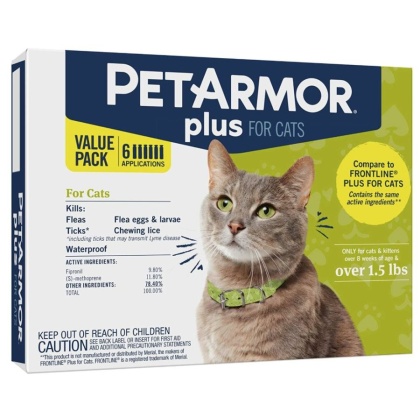 PetArmor Plus Flea and Tick Treatment for Cats (Over 1.5 Pounds)