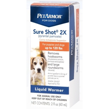 PetArmor Sure Shot 2X Liquid De-Wormer for Puppies and Dogs up to 120 Pounds