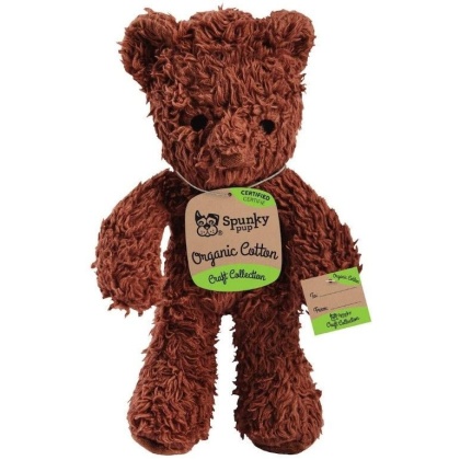 Spunky Pup Organic Cotton Bear Dog Toy Assorted Colors