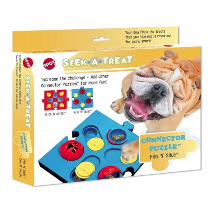 Spot Seek-A-Treat Flip 'N Slide Connector Puzzle Interactive Dog Treat and Toy Puzzle