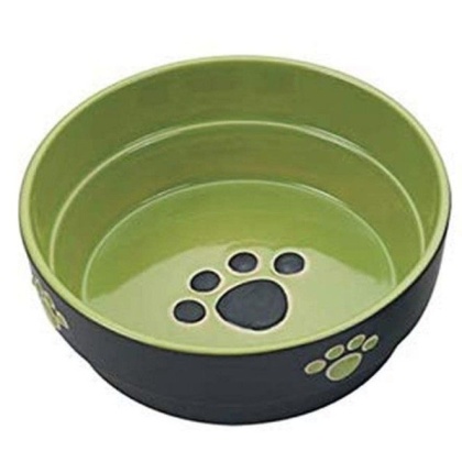 Spot Ceramic Black and Green Fresco Paw Print 5