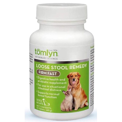 Tomlyn Firm Fast Loose Stool Remedy Supplement Tablet for Dogs and Cats