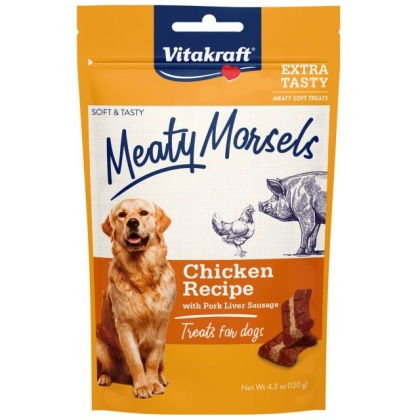 Vitakraft Meaty Morsels Mini Chicken Recipe with Pork Sausage Dog Treat