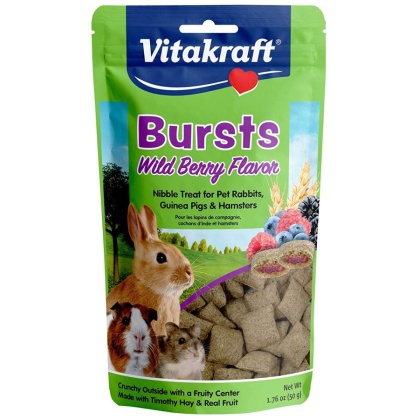 Vitakraft Bursts Treat for Rabbits, Guinea Pigs & Hamsters - Wild Berry Flavor