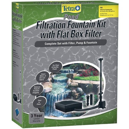 Tetra Pond Filtration Fountain Kit with Submersible Flat Box Filter