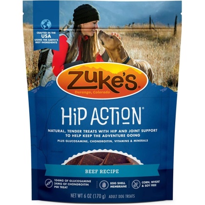 Zukes Hip Action Hip & Joint Supplement Dog Treat - Roasted Beef Recipe