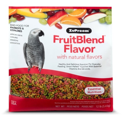 ZuPreem FruitBlend Flavor Bird Food for Parrots & Conures