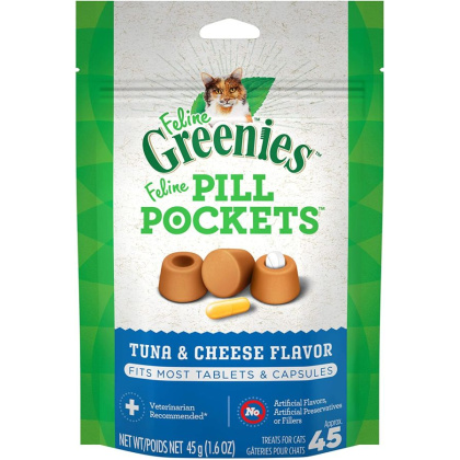Greenies Feline Pill Pockets Cat Treats Tuna and Cheese Flavor